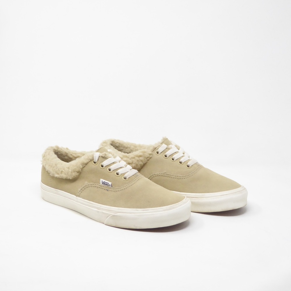 Vans Authentic Sherpa Cozy Hug Fleece Tan Suede Sneakers Shoes Size Womens 8